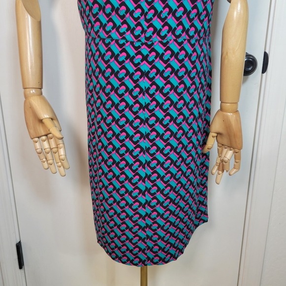 Diane Von Furstenberg Carlotta T-Shirt Dress Soft Abstract Print Midi Size M - Picture 8 of 12
